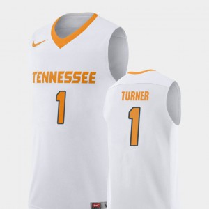 Men's Tennessee Vols #1 Lamonte Turner White Replica College Basketball Jersey 804309-406