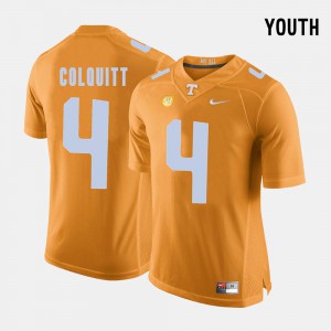 Youth(Kids) UT VOL #4 Britton Colquitt Orange College Football Jersey 387577-231
