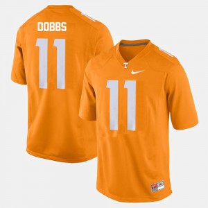 For Men Tennessee Vols #11 Joshua Dobbs Orange College Football Jersey 997904-595